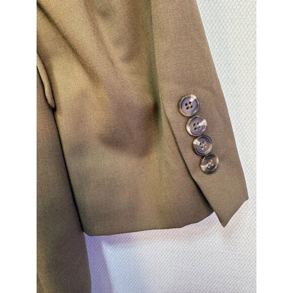 Chaps Mens Wool Blazer Jacket 42R Tan Button Notch Lapel - Picture 11 of 15